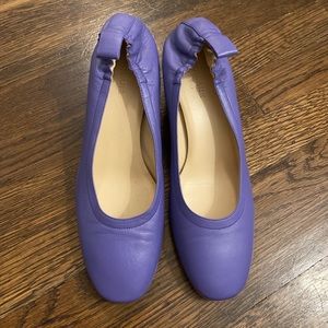 Everlane purple leather block heels size 8.5